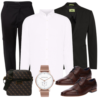 Business Outfits mit Schwarz Anzug Cinque "Buro Outfit"