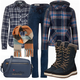 Outfit mit Schwarz Stiefel Tom Tailor "Auffälliger Look für den Herbst"