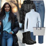 Boyfriend Jeans Outfits Winter für Damen image