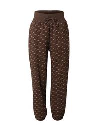 Kalhoty 'PHOENIX FLEECE' tmavě hnědá / růžová