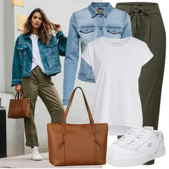 Outfit s Světle modrá/Modrá Krátké Džínové Bundičky/Vintage Bund Only "Nápadný look na podzim"