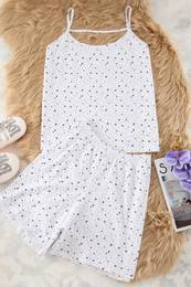 Curve Mink Starfish Patterned Strap Knitted Pajama Set