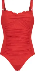 Hunkemller Dames Badmode Shaping badpak Scallop - Rood - maat 38