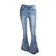 Generic Ausgestellte Jeans für Damen, Mode, Bestickt, Retro-Trend, Allgleiches Streetwear, lockere, lässige Commuter-Denim-Hose M