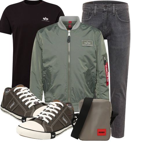 Schwarz/Grau Bluse Große Größe/Shirt & Top Große Größe/T-Shirt Training/Funktions T-Shirt/Kurzarm T-Shirt/Ausgefallenes T-Shirt Alpha Industries kombinieren