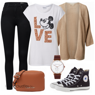 Outfit mit Schwarz Lederjacke/Cord Legging/High Waist Legging/Strick Legging/Gefütterte Leggings/Lederjacke/Thermohose/Treggings/Warme Leggings/Biker Jeans/Thermojeans VERO MODA "Schönes Freizeit Outfit"