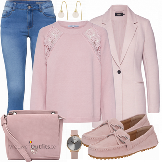 Outfit met beige Laars Timberland "About You Pullover"