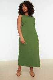 Curve Green Jersey Knit Plus Size Dress