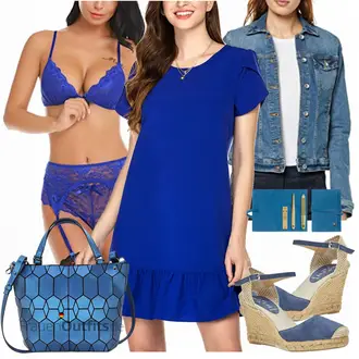 Schicke Outfits Sommer mit Blau/Dunkelblau Unibelle "Schickes Sommer Outfit"