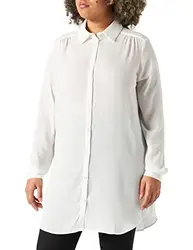 Vila Damen Vilucy Button L/S Tunic - Noos Bluse, Snow White, 34 EU
