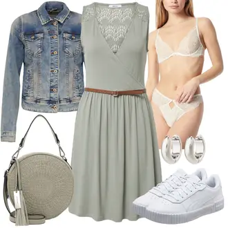 Outfity pro svatební hosty s Šedá/Světle modrá/Modrá/Bílá Nízká Teniska/Volnočasová bota/Letní Tenisky/Úzká Teniska/Kožené Tenisky/Skate Bota Puma "Stylový look na jaro"