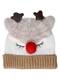 Six Mtze beige / dunkelbraun / rot / wollwei