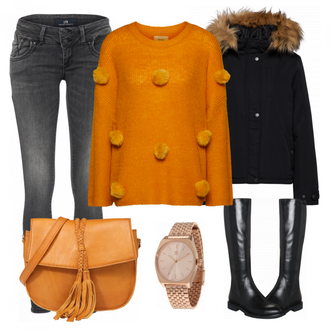 Outfit mit Blau Stiefel Vagabond Shoemakers "Scarlet"