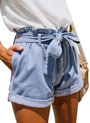 Sidefeel aufgeschlitzte, zerschlissene Damen-Bermuda-Jeans für die Freizeit - - Mittel