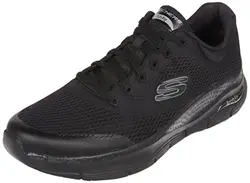Skechers Herren Arch Fit Sneaker, Black Textile Synthetic Trim, 43 EU