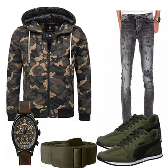 Outfit mit Grün Accessoire/Winter Parka Navahoo "Doni"