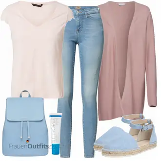 Outfit mit Blau/Hellblau/Braun Lederjacke/High Waist Jeans/Jeans mit Schlitz/Push up Jeans/Schlupfjeans/Leder Schuhe/Herren Lederjacke Only "Modisches Freizeit Outfit"