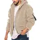 EWFAS Herren Teddy Fleece Plüschjacke mit Kapuze Casuale Zip Hoodie Cardigan Kapuzenjacke mit Kangrootaschen Herren Teddy-Fell Fleecejacke Fleece Pullover Sweatjacke Teddy Fleece Plüschjacke