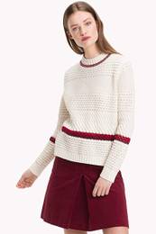 Sweater - WYNONA MOCK-NK SWTR white