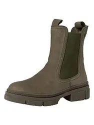 Tamaris Damen Stiefeletten, Frauen Chelsea Boots,Comfort Lining,TOUCHit-Fußbett,Schlupfstiefel,flach,Boots,Stiefel,Olive NUB. Uni,38 EU / 5 UK