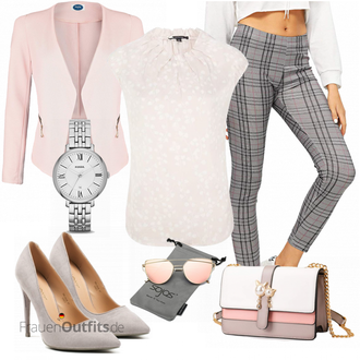 Elegante Outfits Satin mit Rosa/Beige/Blau Bluse & Tunika Comma "Eleganter Look"