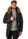 BR1625 Herren Parka Winterjacke Kunstfell Kapuze Schwarz Khaki, Größe:M, Farbe:Navy 2