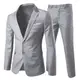 Allthemen Anzug Herren 3 Teilig Herrenanzug Slim Fit 2 Knopf Hochzeitanzug Anzüge Sakko für Business Hellgrau L