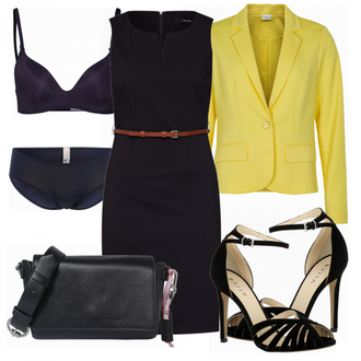 Outfit mit Schwarz/Lila Kleid VERO MODA "VERO MODA"