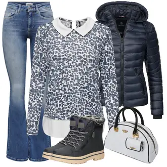 Kombinacije za zimu sa Plava/Tamnoplava/Svjetloplava Muška majica/Trapez Traperice/Traperice s Prorezom/Traperica Niskog Struka/Traperica Niskog Struka Only "Zimski outfit"
