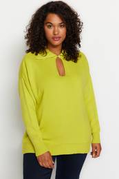 Curve Green Front podroben pulover za pletenine