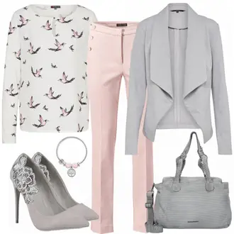 Metallic Outfit mit Grün/Grau High Heel Stiefelparadies "Karriere"