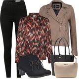 bruin Kort Leren Jassen Outfits voor Dames image