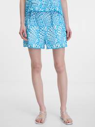 Blue women's patterned shorts - Women's