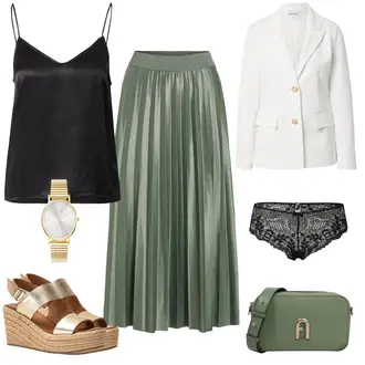 Outfit mit Schwarz/Beige/Rosa Brazilian-slip/Slip/Klassischer Slip/Ouvert Slip/Unterteil/Panty/Transparenter Slip etam "Schicker Abendlook"