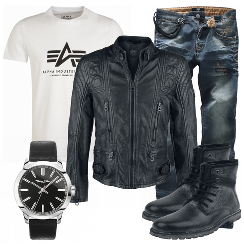 Grau T-Shirt Alpha Industries kombinieren