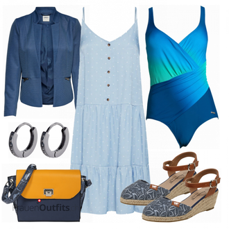 Outfit mit Blau Bademode Lascana "Urlaub Outfit"