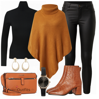 Outfit mit Braun Stiefel VERO MODA "Date Outfit"