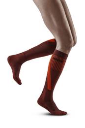 Women's Winter Running Knee-High Socks Dark Orange