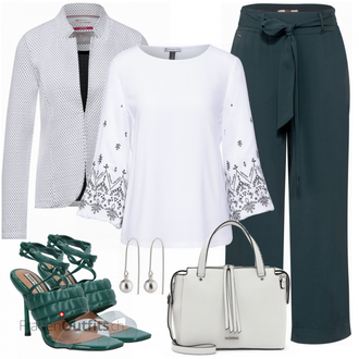 Outfit mit Türkis Schuh Sandalen river island "Büro Outfit"