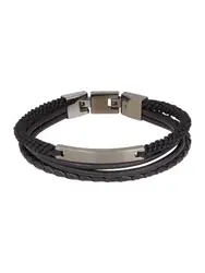 FOSSIL Armband schwarz / silber