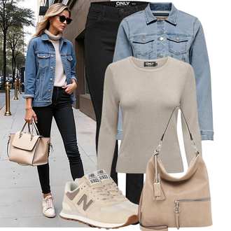 Frühlings Outfits Edel mit Schwarz Winterjacke/Jeans mit Schlitz/Low Rise Jean/Slim Fit Jeans/Thermojeans/Push up Jeans/Leder Schuhe/Biker Jeans Only, Braun/Beige Umhängetasche/Shopper-Tasche/Schulranzen/Tragetasche/Schultertasche/Schultertasche Tamaris "Stylische Kombination für den Frühling"Look: Casual, Stil, Lack, Nahtlos, Schlichte, Trendige, Elegant, Classic, Edel, Uni, Feine, Boho, Safari, Schick, Ausgefallene, Italienische