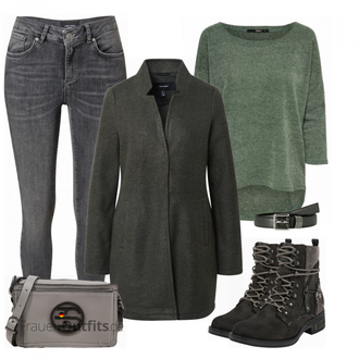 Outfit mit Türkis/Grün/Hellblau 3/4 Bluse/Klassische Tunika/Elegante Tunika/ausgefallene tunika/Festliche Tunika/Lederjacke/Tuniken-Shirt/Shirt & Top Große Größe/Tunika Only "Street Style Outfit"