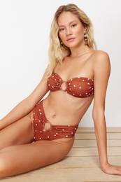 Polka Dot Strapless Accessory Bikini Top