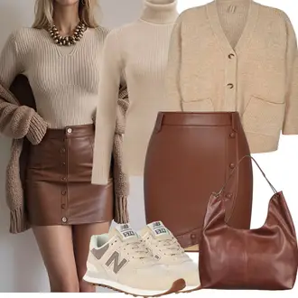 Boho Outfit mit Braun/Beige/Dunkelbraun Shopper-Tasche/Tragetasche/Schultertasche/Große Tasche "Modisches Frühlingsoutfit"Look: Vintage, Western, Oversize, Boho, Classic, Italienische, Retro, Schick