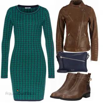 80er Outfit mit Braun/Dunkelbraun/Beige Klassischer Stiefel/Cowboystiefel/Gefütterte Stiefelette/Vintage Stiefel/Rahmengenähter Schuh/Leder Stiefelette/Lederjacke/Vintage Stiefelette/Reitstiefel/Chelsea Boot About You "Herbstliches Freizeit Outfit"Look: Uni, Western, Country Styl, Cowgirl, Schön, Duckfeet, 80er