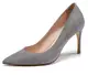 Mettesally Damen 85mm Pumpen Braut Hochzeit Party High Heel Pumpe Grundschuhe Wildleder grau EU37