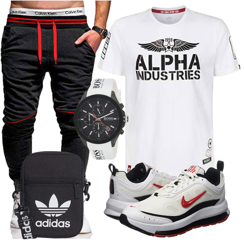 Grau T-Shirt Alpha Industries kombinieren