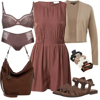 Outfit mit Rot/Braun Jumpsuit Leger by Lena Gercke "Sommer outfit"