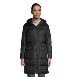 Daunenmantel Breit Gesteppt, Damen, Gre:S petite, Schwarz, Nylon, by Lands'''' End