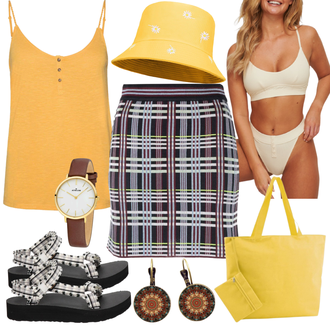 Outfit met zwart Sportschoen Teva "Kleurrijke zomeroutfit"